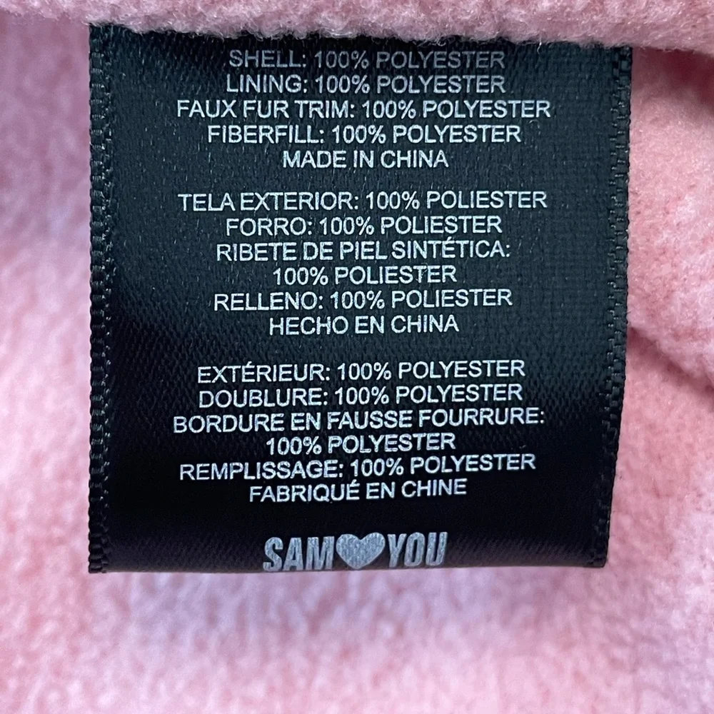 Sam Edelman Jacket Pink Sherpa Star Puffer Youth L 14/16 NWT